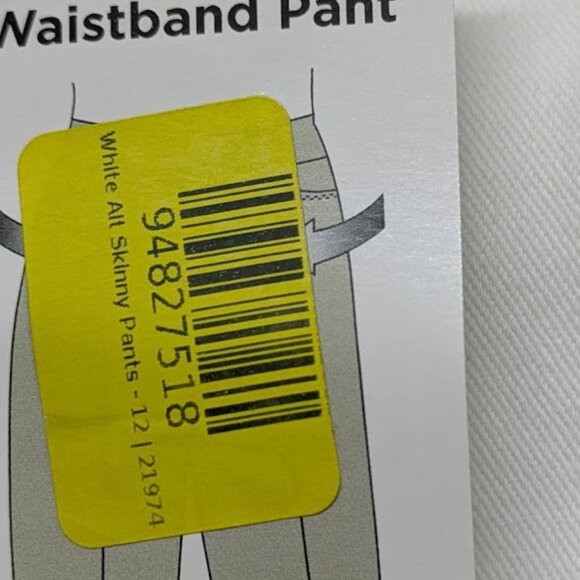 Ruby Rd. White Alt Skinny Slimming Contour Waistband Pull-on Pants - Size 12 - Picture 4 of 7